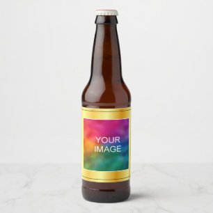 Étiquette Pour Bouteilles De Bière Créez Votre Propre Logo D'image Photo Faux Or