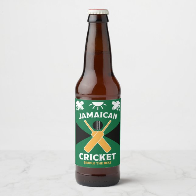 Étiquette Pour Bouteilles De Bière Cricket jamaïcain (Devant)