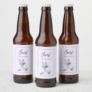 Étiquette Pour Bouteilles De Bière Cute Nordic Fox avec Floral Markings Event
