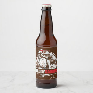 Étiquette Pour Bouteilles De Bière DaddySaurus T-rex Dinosaur Drôle Fête des pères