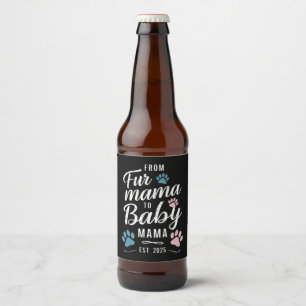 Étiquette Pour Bouteilles De Bière De Fur Mama à Baby Mama Env 2025 Chien Chat Maman