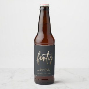Étiquette Pour Bouteilles De Bière Design moderne 40e anniversaire simple élégant scr