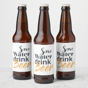 Étiquette Pour Bouteilles De Bière Design urbain, tendance, drôle, économiser de l'ea