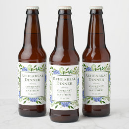 Étiquette Pour Bouteilles De Bière Dîner de répétition Blue Hydrangea