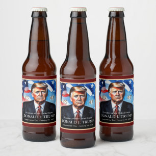 Étiquette Pour Bouteilles De Bière Donald Trump Inauguration de collecteurs uniques