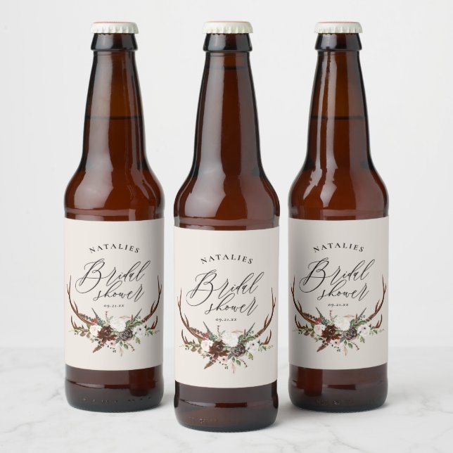 Étiquette Pour Bouteilles De Bière Douce soirée de mariage champêtre avec aquarelle f (Bouteilles)