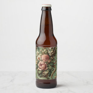 Étiquette Pour Bouteilles De Bière Drac’s Finery - Dragon gothique Coussin floral