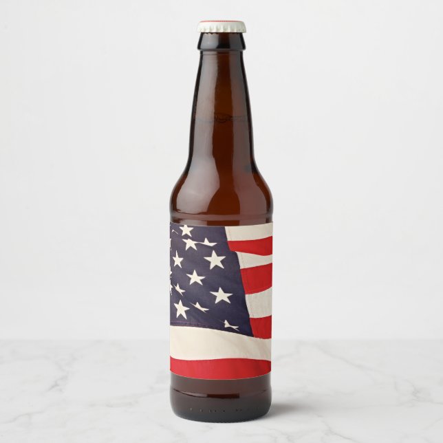 Étiquette Pour Bouteilles De Bière Drapeau américain (Devant)