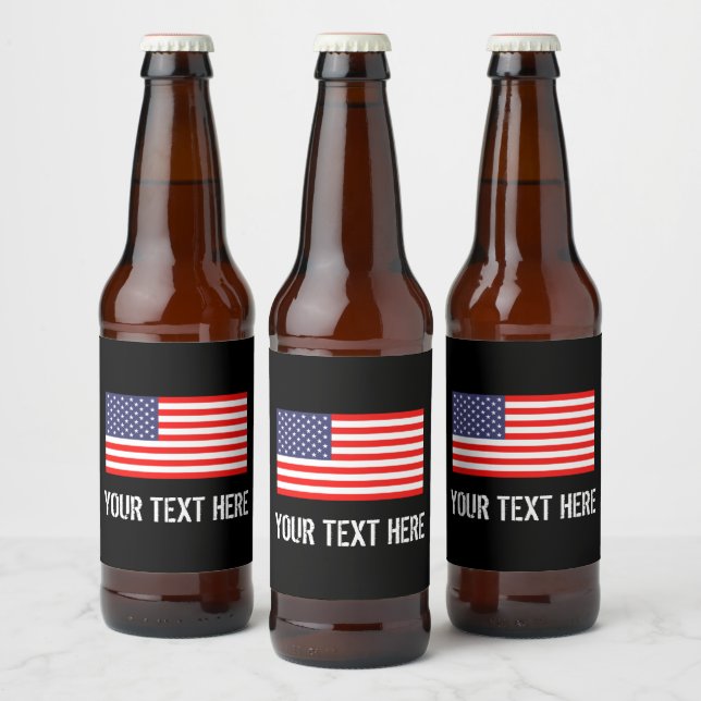Étiquette Pour Bouteilles De Bière Drapeau américain patriotique personnalisé (Bouteilles)