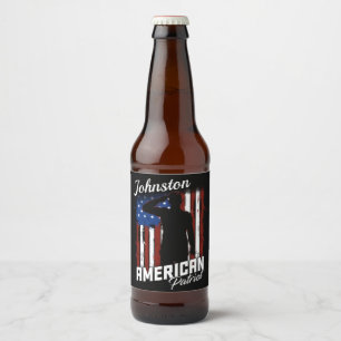 Étiquette Pour Bouteilles De Bière Drapeau américain personnalisé Patriot Soldier USA