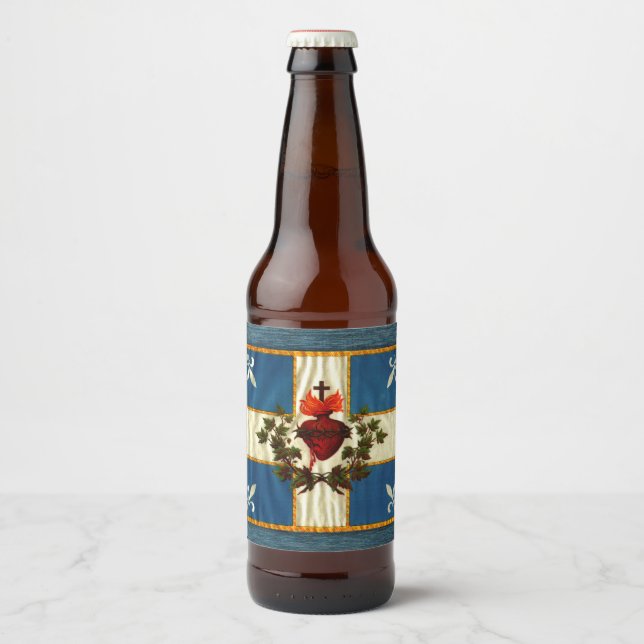 Étiquette Pour Bouteilles De Bière Drapeau Québec antique Carillon Sacré-Cœur (Devant)
