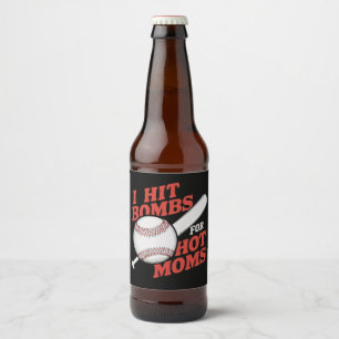 Étiquette Pour Bouteilles De Bière Drôle de baseball rétro Je frappe des bombes pour 