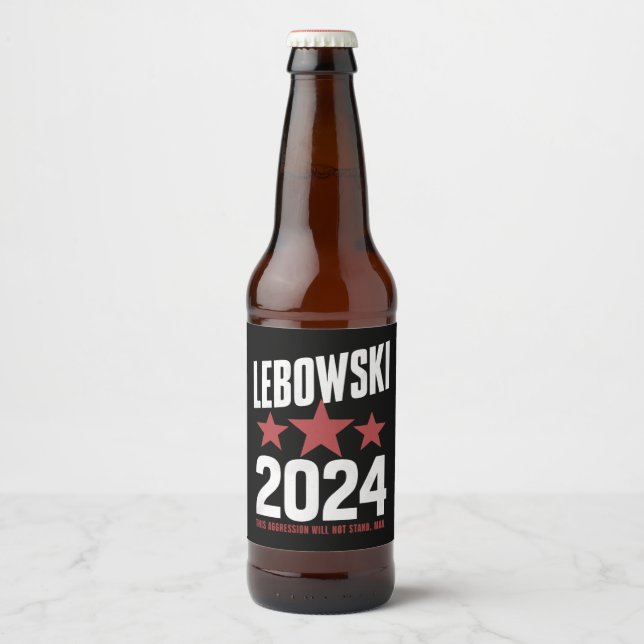 Étiquette Pour Bouteilles De Bière Drôle Nom politique Lebowski Élection politique (Devant)
