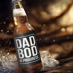 Étiquette Pour Bouteilles De Bière Drôle Papa Bod en cours Humour Fête des pères Noir