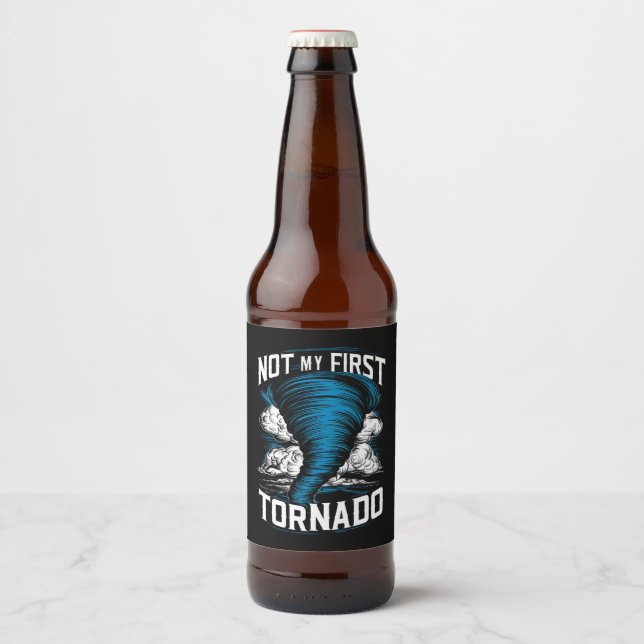 Étiquette Pour Bouteilles De Bière Drôle Pas Mon Premier Chaser Tornado Rétro Storm (Devant)