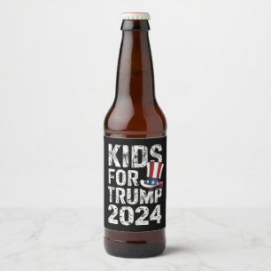 Étiquette Pour Bouteilles De Bière Élection américaine 2024 de Kids For Trump