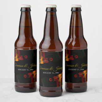 Étiquette Pour Bouteilles De Bière Elegant Classic Modern Trendy Pattern #903 Wedding