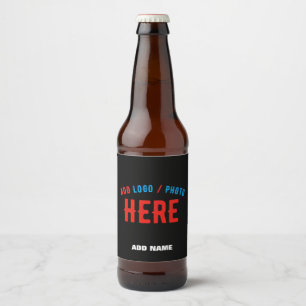 ÉTIQUETTE POUR BOUTEILLES DE BIÈRE ÉLÉGANT MODERNE PERSONNALISABLE NOIR MARQUE VÉRIFI