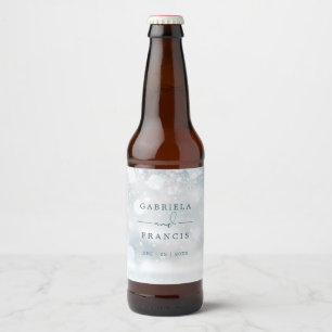 Étiquette Pour Bouteilles De Bière Élégant Snowflakes Winter Wonderland Mariage