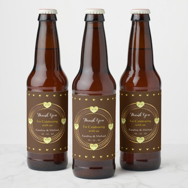 Étiquette Pour Bouteilles De Bière Elégante Soirée de Mariage (Bouteilles)