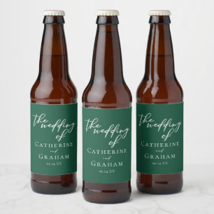 Étiquette Pour Bouteilles De Bière Emerald Green Typographie Mariage forestier person