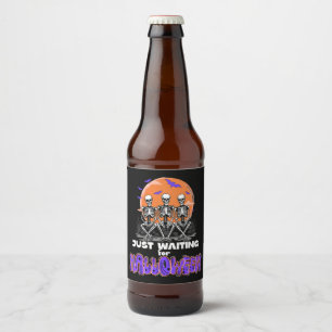 Étiquette Pour Bouteilles De Bière En attendant l'Halloween, Skeleton mignonne