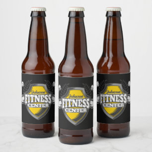 Étiquette Pour Bouteilles De Bière Entraîneur de fitness musculaire personnalisé NOM