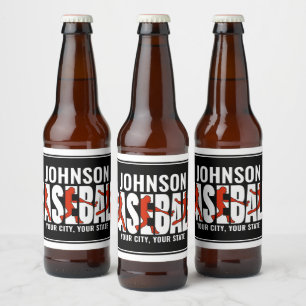 Étiquette Pour Bouteilles De Bière Équipe de baseball AJOUTER NOM Champion Joueur de