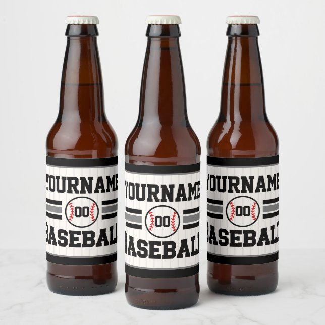 Étiquette Pour Bouteilles De Bière Équipe de joueurs de baseball rétro personnalisés  (Bouteilles)