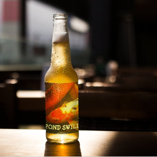 Étiquette Pour Bouteilles De Bière Étanche carpe orange