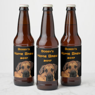 Étiquette Pour Bouteilles De Bière Étiquette Brown de bière de chien de great dane