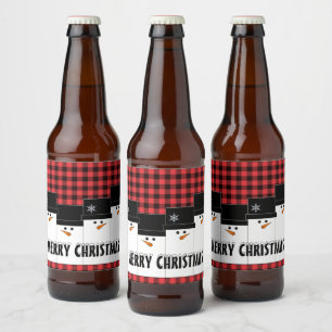 Étiquette Pour Bouteilles De Bière Étiquette de biberon personnalisé Snowman de No