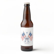 étiquette de bière Double Flag 4 juillet