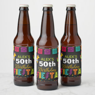 Étiquette Pour Bouteilles De Bière Étiquette de bière Fiesta - Personnaliser nom/anné