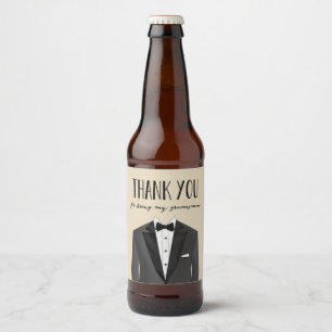 Étiquette Pour Bouteilles De Bière Étiquette de bière Tuxedo Merci Groomsman