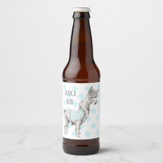 Étiquette Pour Bouteilles De Bière Étiquette de bouteille de bière Alpaca (4 po x 3,5