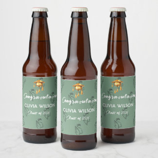 Étiquette Pour Bouteilles De Bière Étiquette de Bouteille de Remise des Diplômes Vert