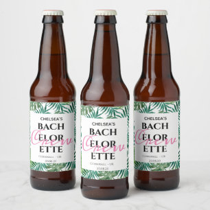 Étiquette Pour Bouteilles De Bière Exotic Tropical Feuille Bachelorette Crew Party