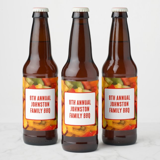 Étiquette Pour Bouteilles De Bière Famille Réunion Pique-nique été Coloré Photo BBQ (Bouteilles)