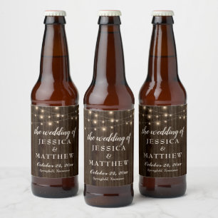 Étiquette Pour Bouteilles De Bière Farmhouse rustique - Lumières scintillantes
