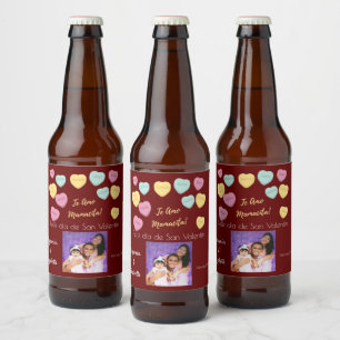 Étiquette Pour Bouteilles De Bière Felíz día de San Valentín Red Te Amo Mamacita