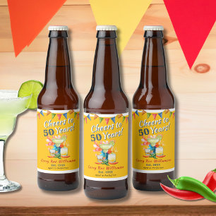 Étiquette Pour Bouteilles De Bière Fête 50e anniversaire Cheers to 50 ans Thème