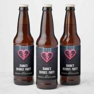 Étiquette Pour Bouteilles De Bière Fête de divorce pour cœur brisé