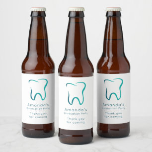Étiquette Pour Bouteilles De Bière Fête de fin d'études médicales en dentisterie dent