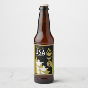 Étiquette Pour Bouteilles De Bière Fête de l'Indépendance américaine