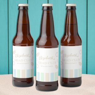 Étiquette Pour Bouteilles De Bière Fête de plage du club des diplômés