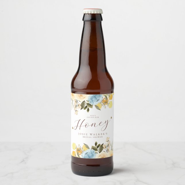 Étiquette Pour Bouteilles De Bière Fête des mariées d'abeilles (Devant)
