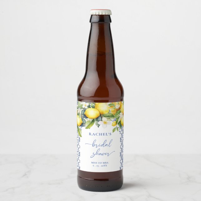 Étiquette Pour Bouteilles De Bière Fête des mariées des agrumes méditerranéens (Devant)