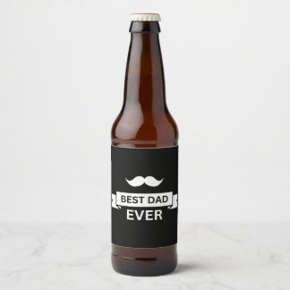 Étiquette Pour Bouteilles De Bière Fête des Pères MEILLEUR PÈRE JAMAIS Typo avec Mous