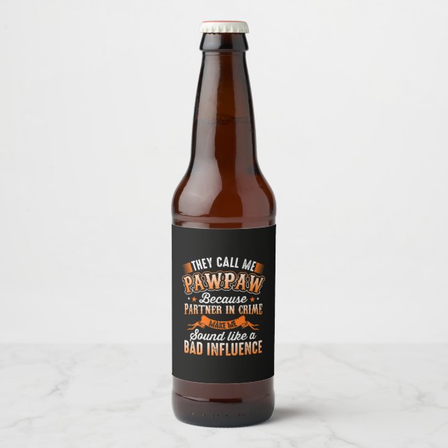 Étiquette Pour Bouteilles De Bière Fête des pères | Mens On M'Appelle Pawpaw (Devant)